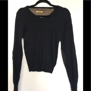 V neck luxury silk cashmere sweater